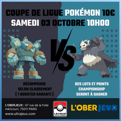 Ev�nements Pok�mon Coupe de Ligue Pok�mon - Samedi 3 octobre � 10h - Oberkampf