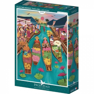  R�flexion Pieces & Peace - Puzzle March� Flottant En Tha�lande - 1000 Pi�ces