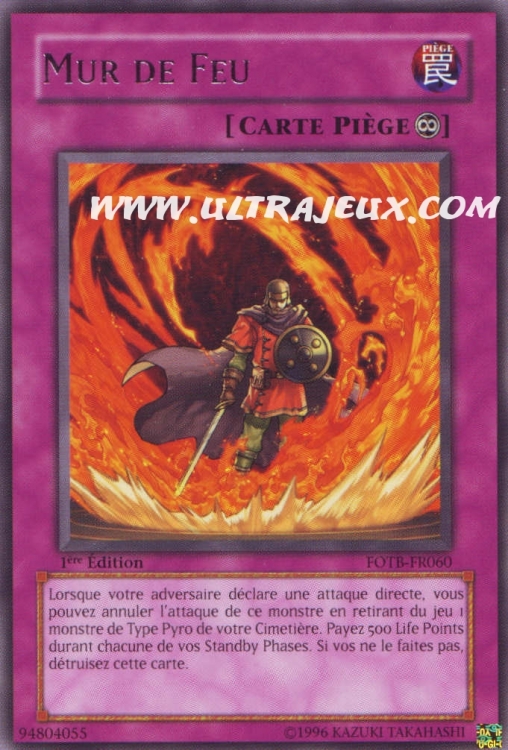 Carte Yu-Gi-Oh - Mur De Feu (FOTB-FR060) - Dracobalt